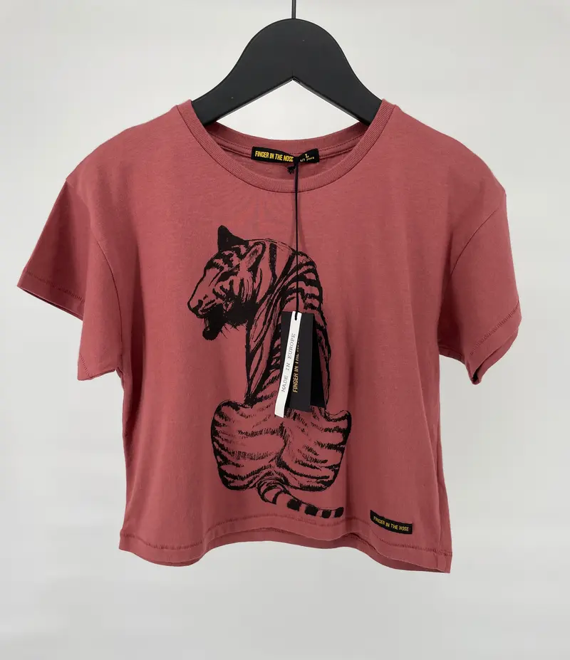 T-shirt Bordeaux Rood Tijger Maat 122