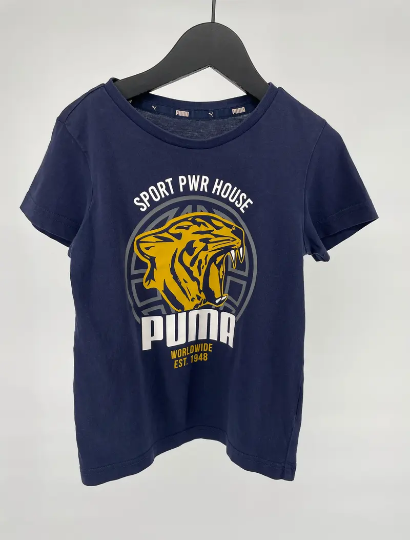 T-shirt Donkerblauw met Print Maat 110