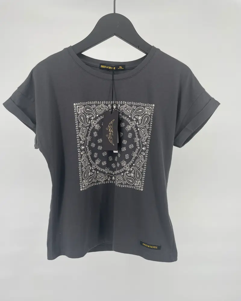 T-shirt Donkergrijs Mandala Maat 134
