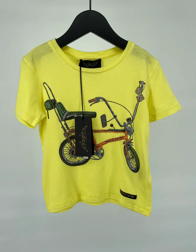 T-shirt Geel Chopper Fiets Maat 92