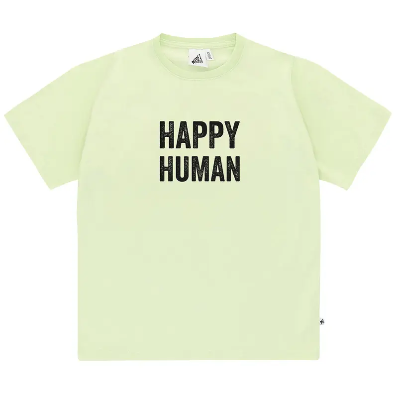 T-shirt Happy Human Lime Cream