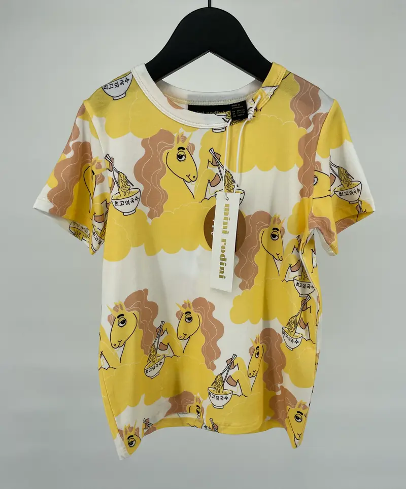 T-shirt Unicorn Noodles Geel Roze