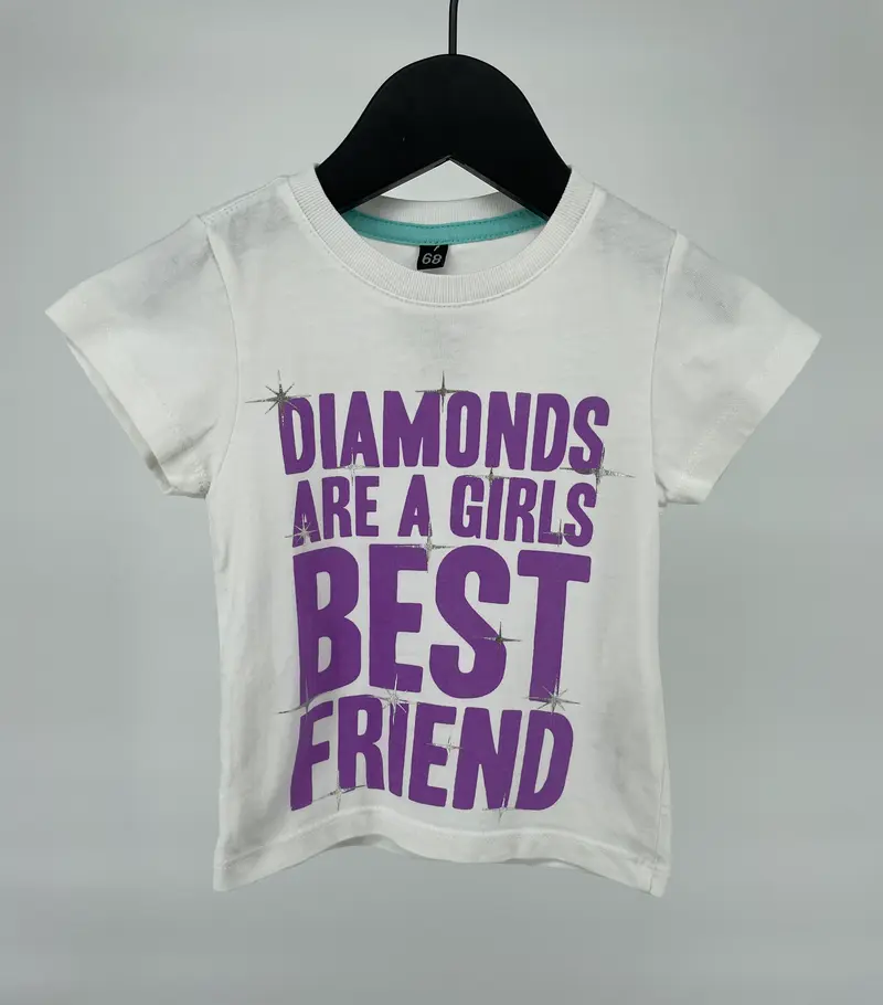T-shirt Wit Paars Diamonds Maat 68