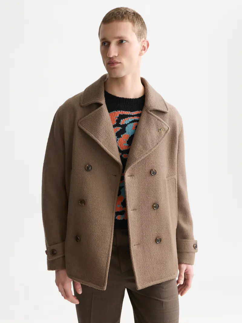 Tailored Wool-Blend Peacoat