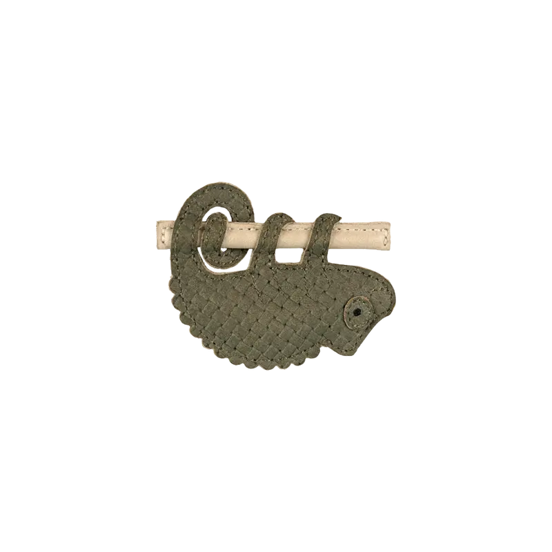 Talei Clip | Chameleon | Stone Square Stamped Nubuck