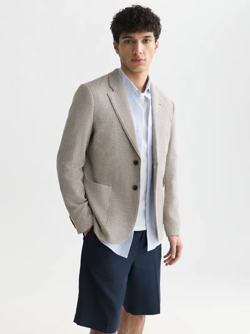 Tate Unconstructed Cotton Blend Regular-Fit Blazer