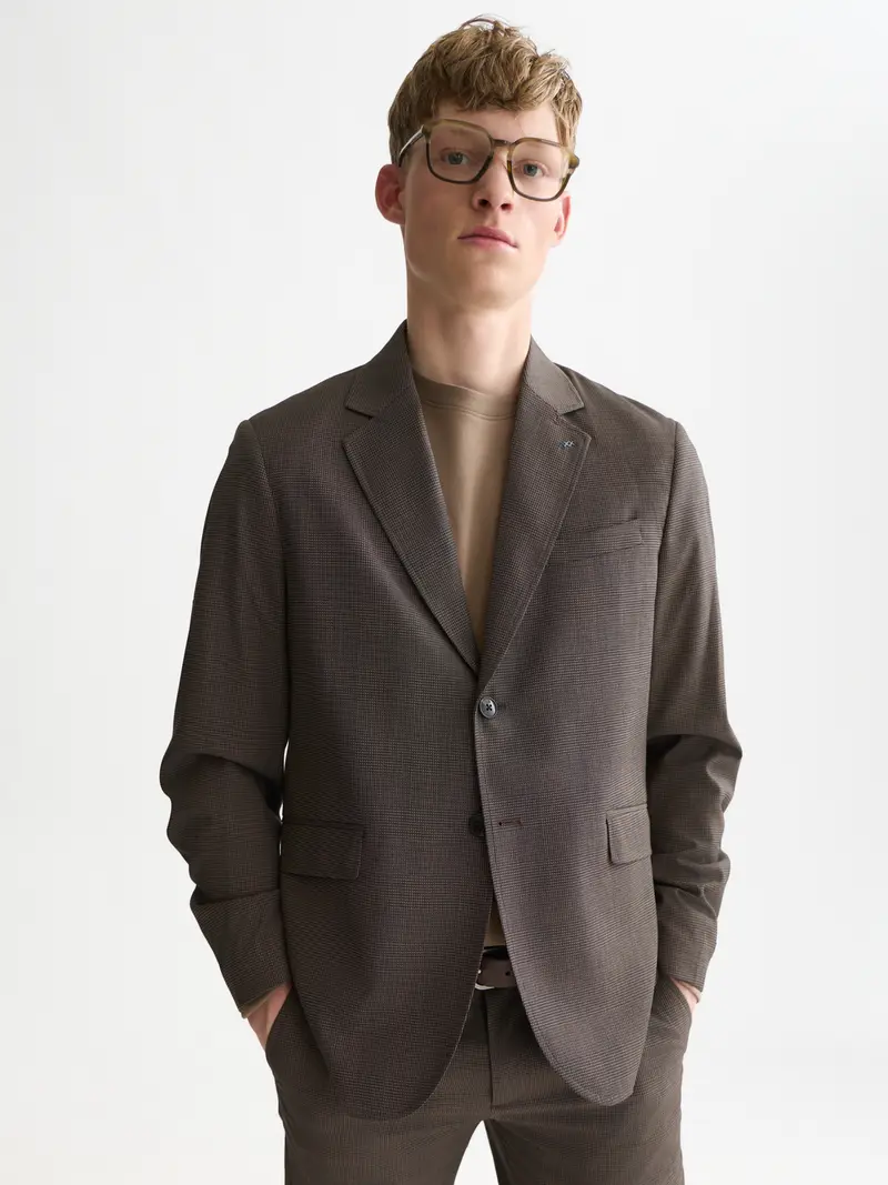Tate Unconstructed Yarn-Dyed Regular-Fit Blazer