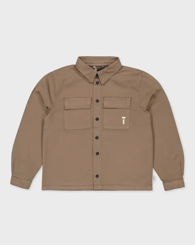 Taupekleurig overshirt met borstzakken | Dark Brown