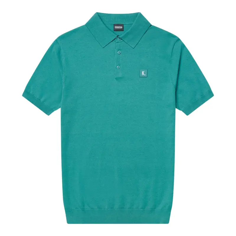 Tealgroene katoenen knit polo Summer