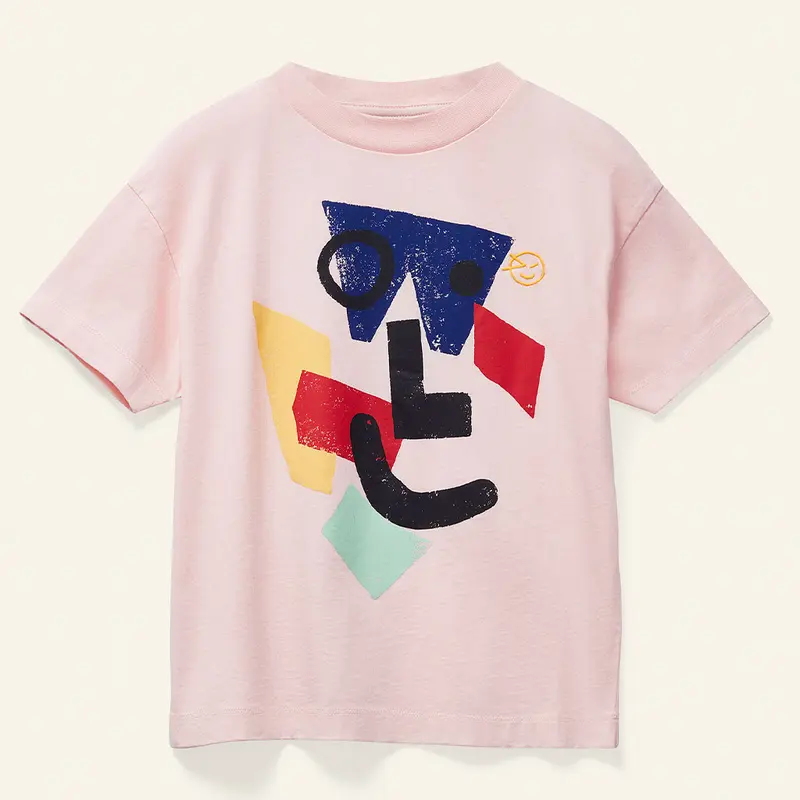 Tee Amazed Face Pale Pink
