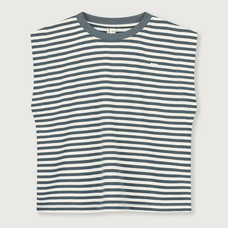 Tee Muscle Blue Grey Cream