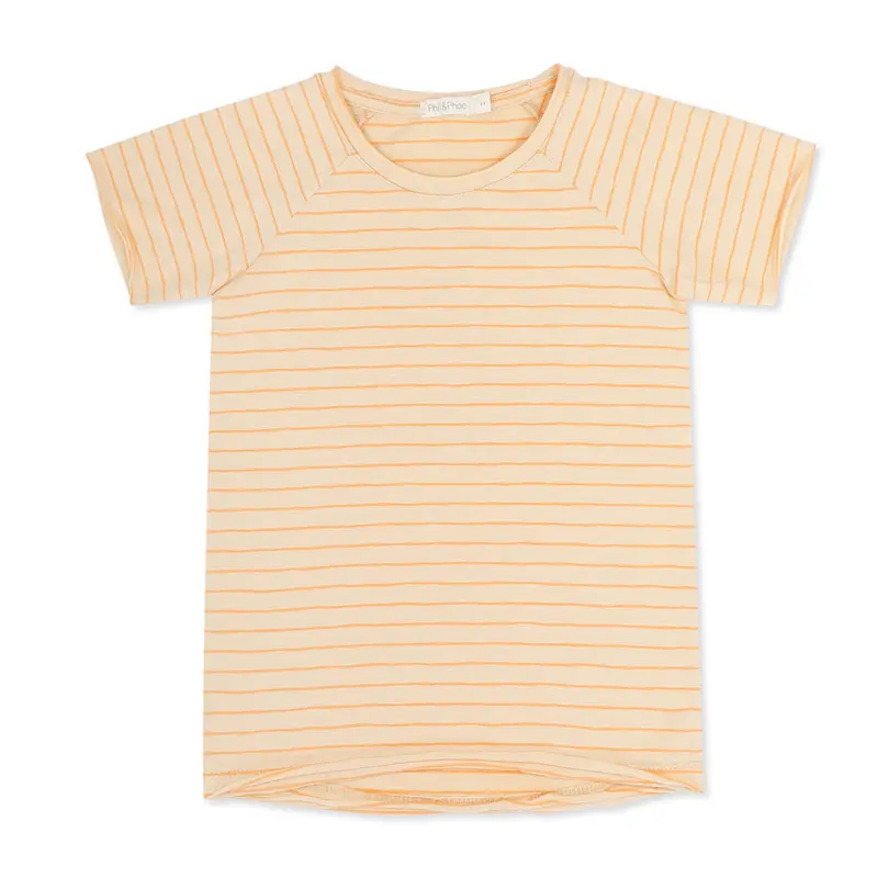 Tee Raglan Bright Apricot Stripes