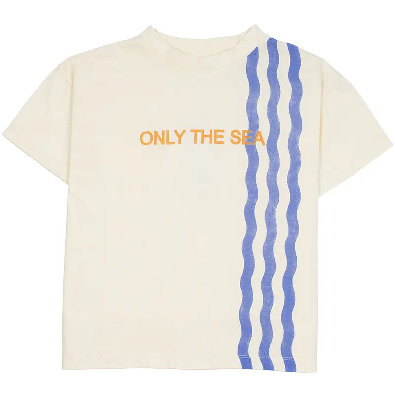 Tee Waves Ecru Deep Sea Blue