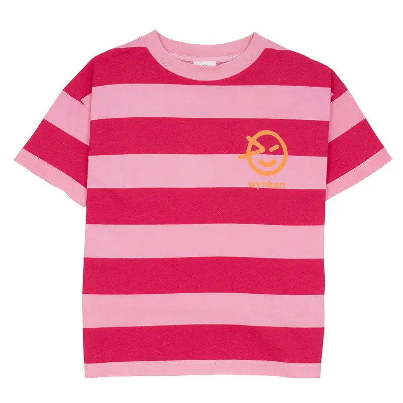 Tee Wide Stripe Pop Pink Magenta