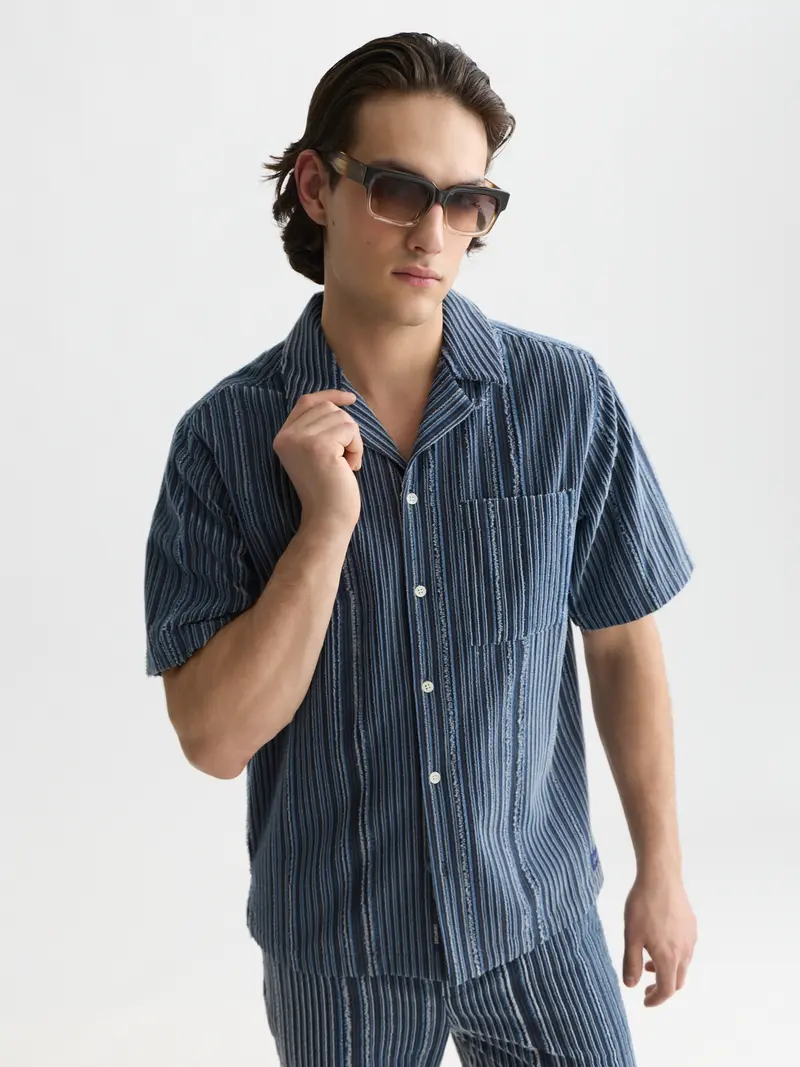 Textured Relaxed-Fit Short Sleeved Shirt