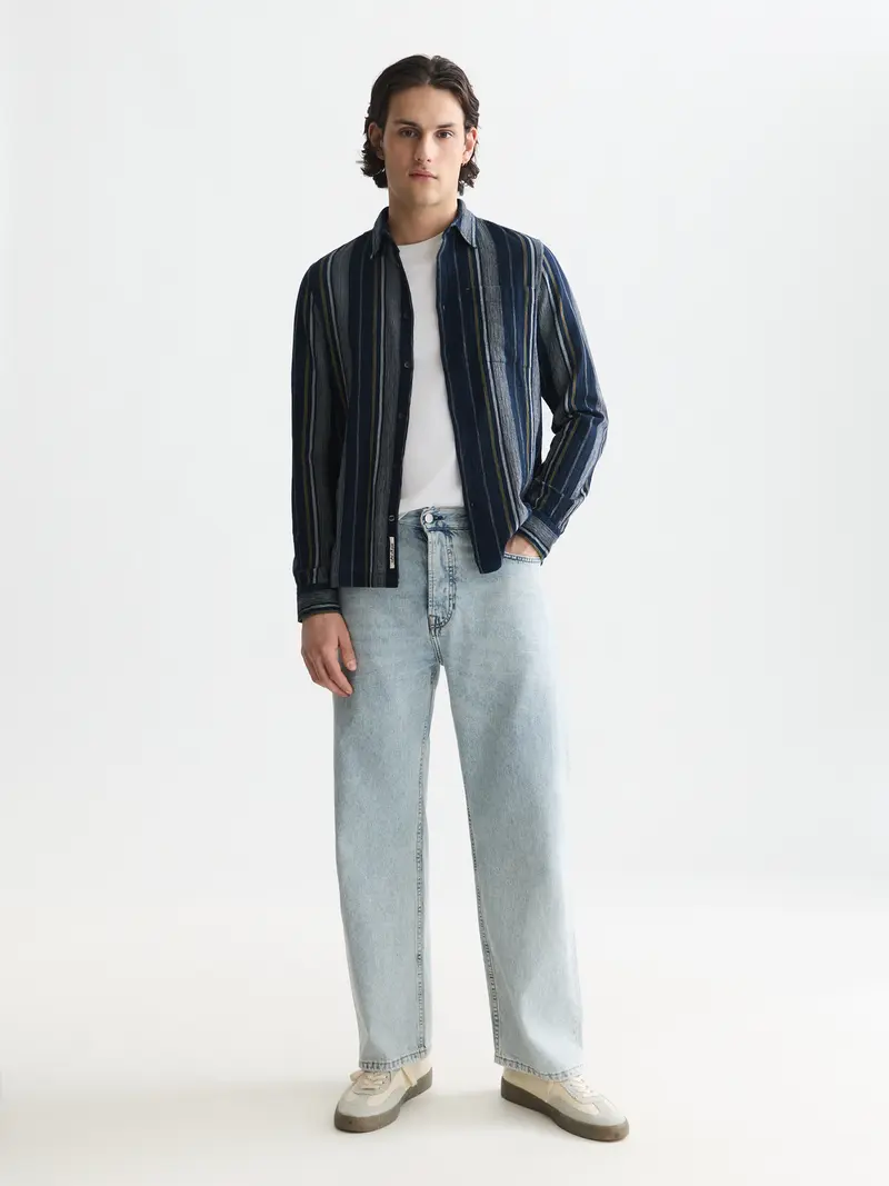 Textured Stripe Regular-Fit Shirt