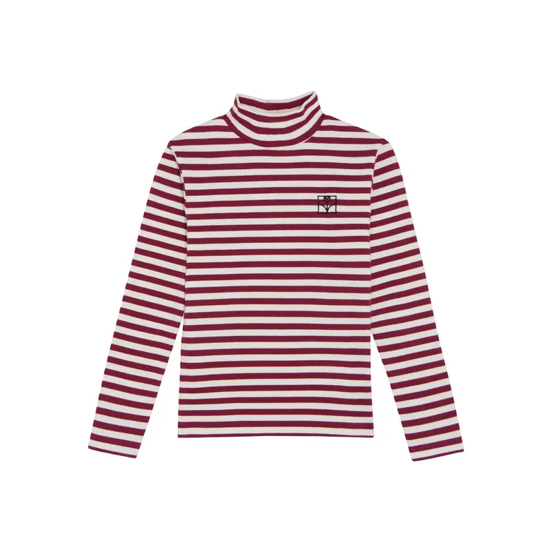 The Campamento Burgundy Striped Turtleneck Shirt