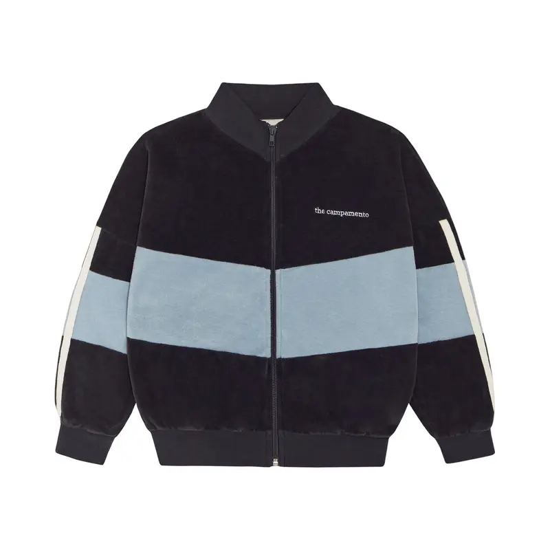 The Campamento Velour Color Block Sweatshirt Grey