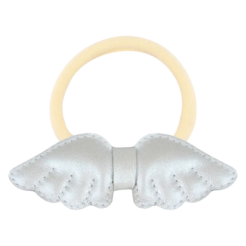 Tian Hair Tie | Off White Metallic Leather