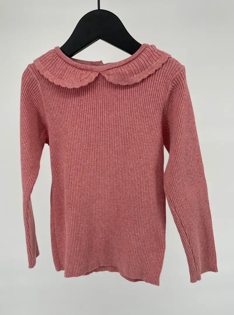 Top Roze Rib Kraagje Maat 104