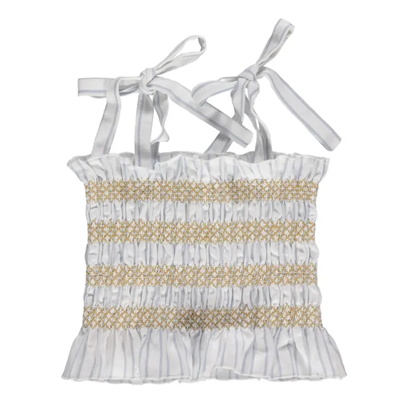 Top Smocked Striped Woman