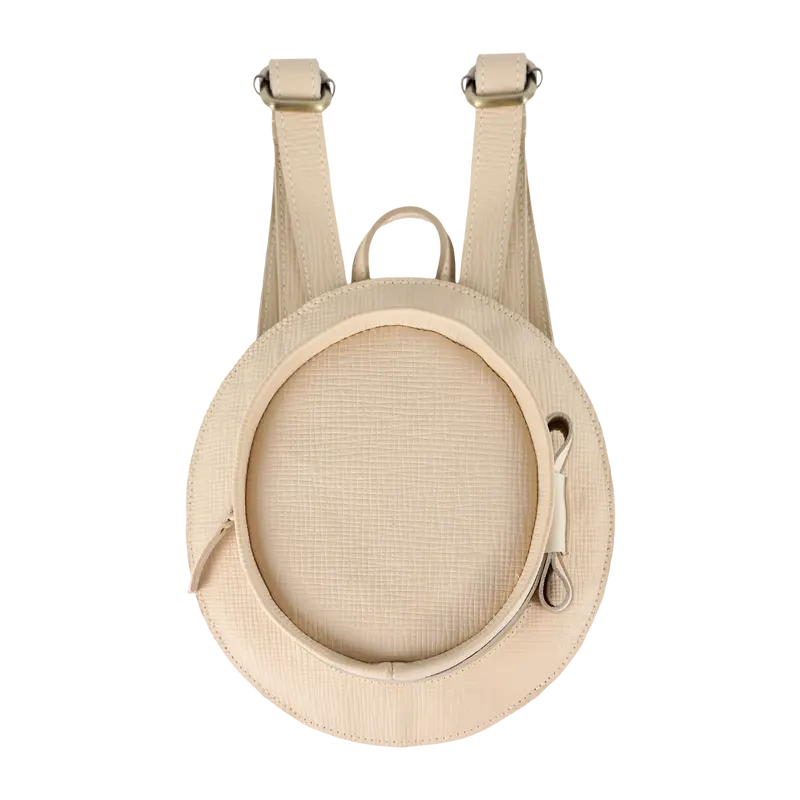 Tozi Backpack | Boater Hat | Cream Scored Leather