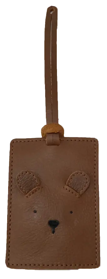 Travel Tag | Bear | Smoke Leather