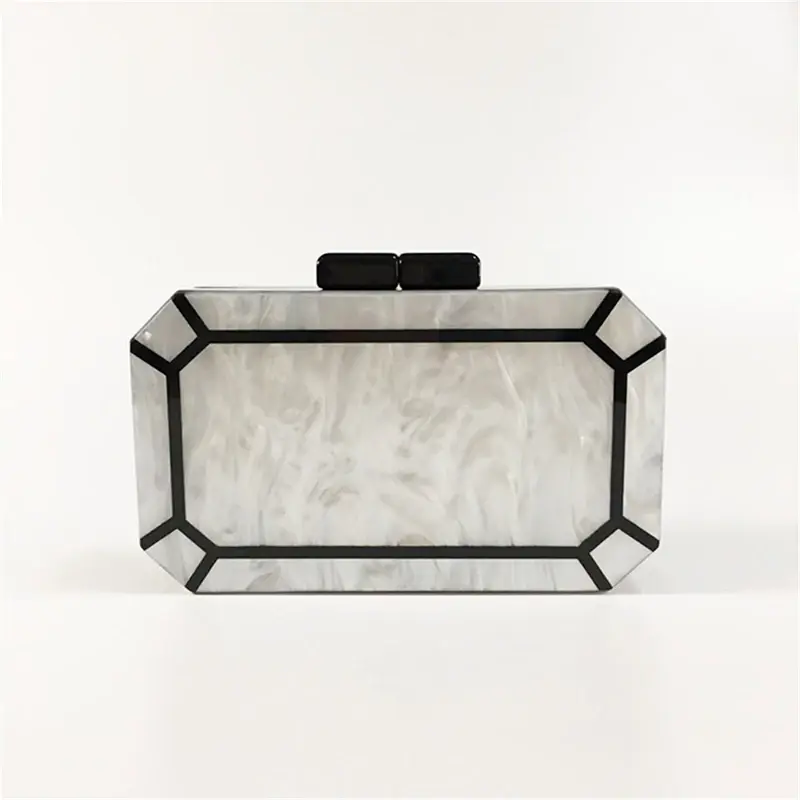 Trendy designer parelwitte dames clutch