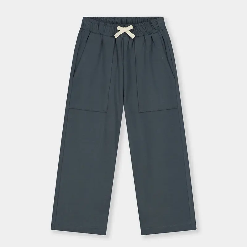 Trousers Loose Straight Leg Blue Grey