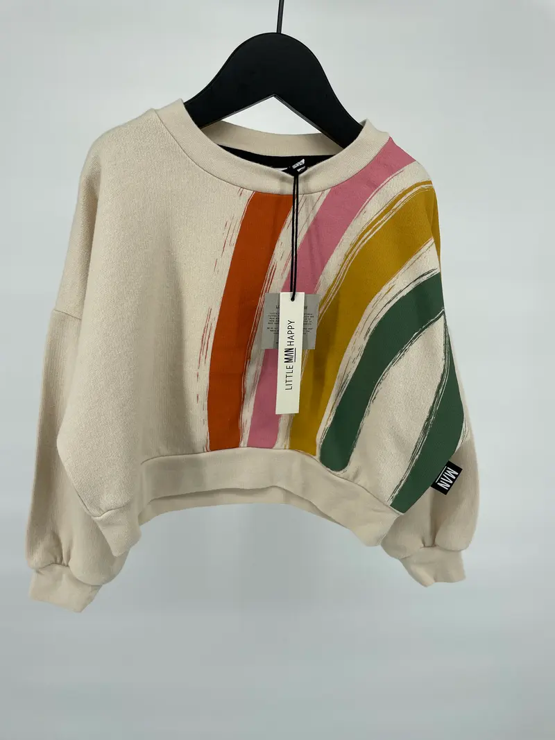 Trui Beige Regenboog Cropped Maat 92 / 98