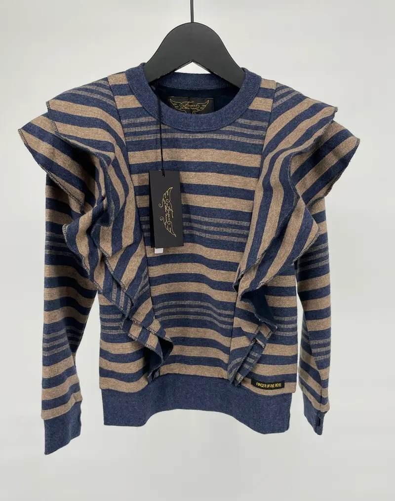 Trui Blauw Bruin Gestreept Roesjes