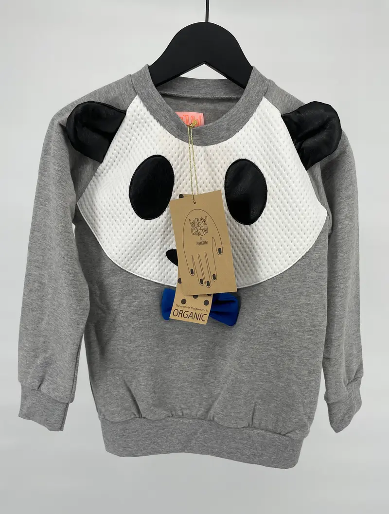 Trui Grijs met Panda Maat 116