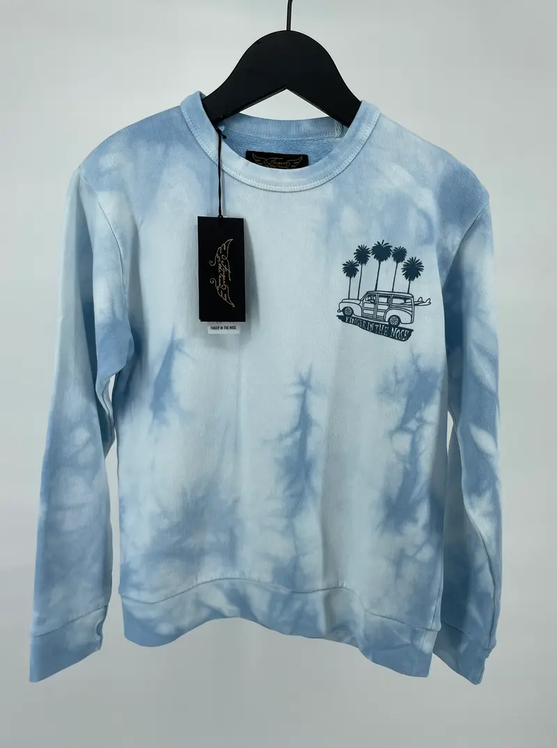 Trui Lichtblauw Tie Dye Maat 134