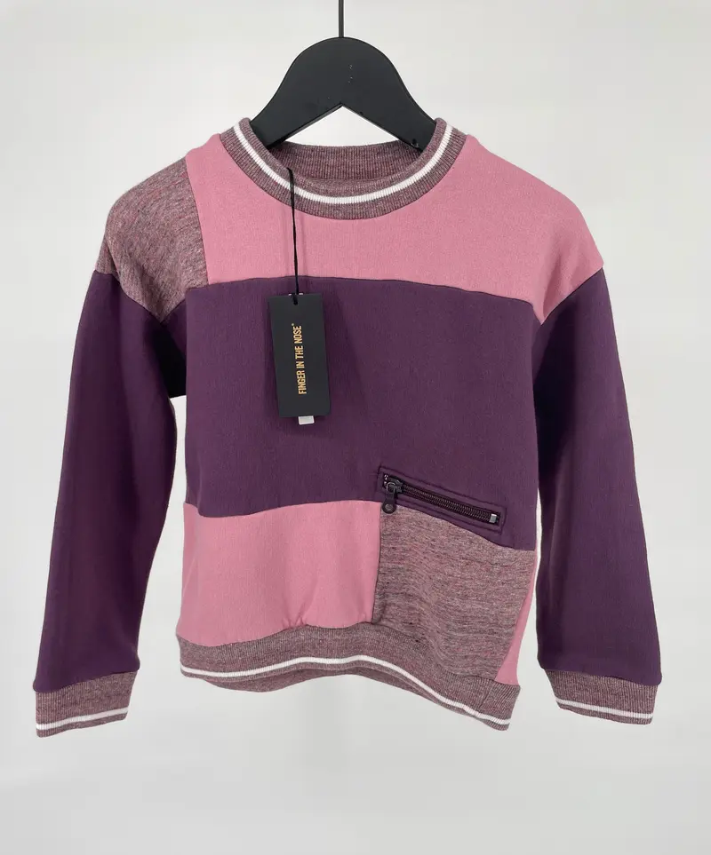 Trui Roze Paars Color Block Maat 122