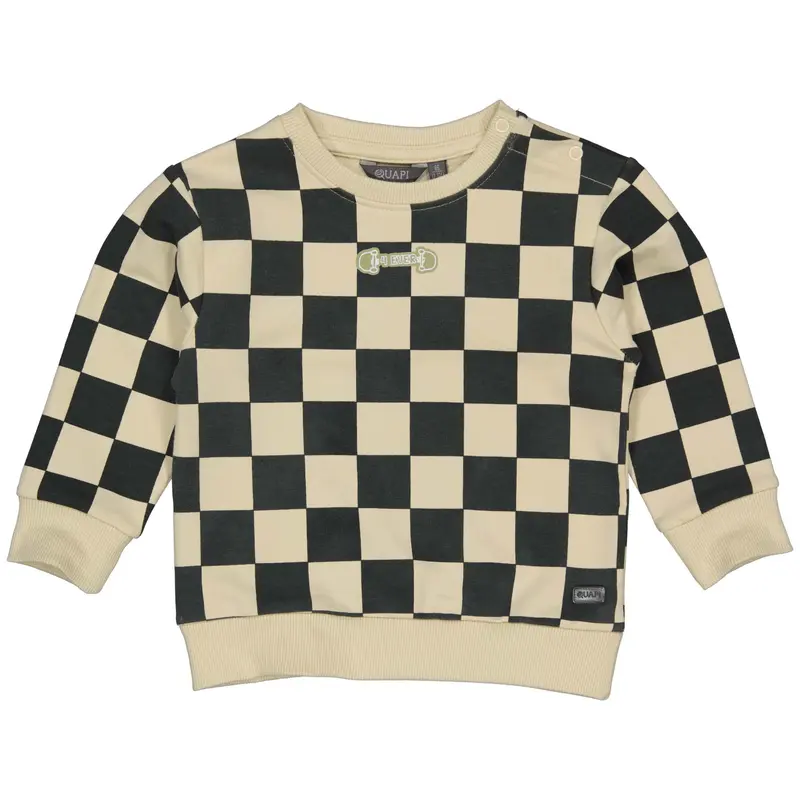 Trui Zwart geblokt | AOP Grey Shapes
