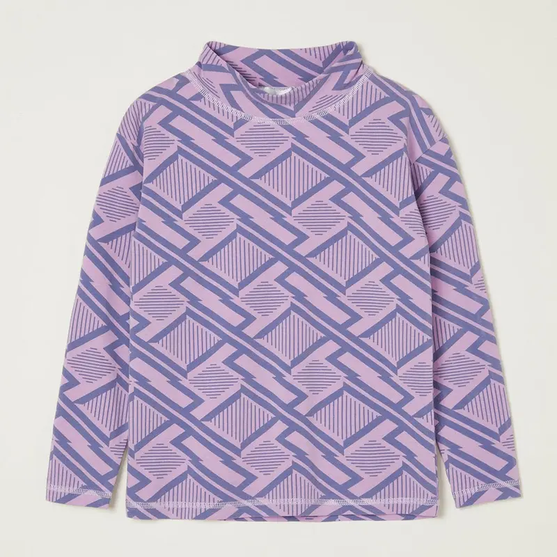 Turtleneck Lavender Mist Geo Print