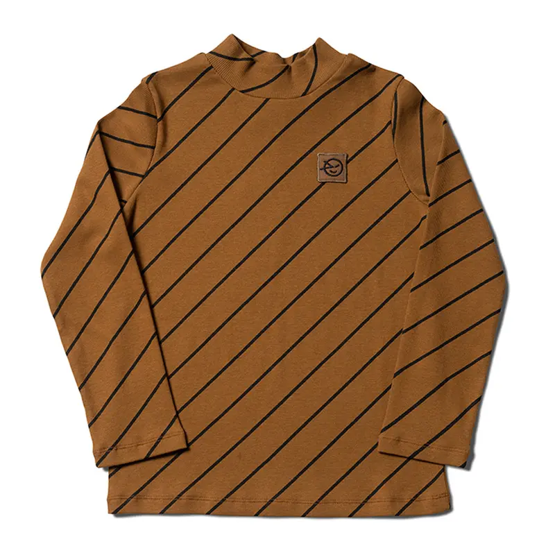 Turtleneck Longsleeve Demi Rubber Diagonal Stripe