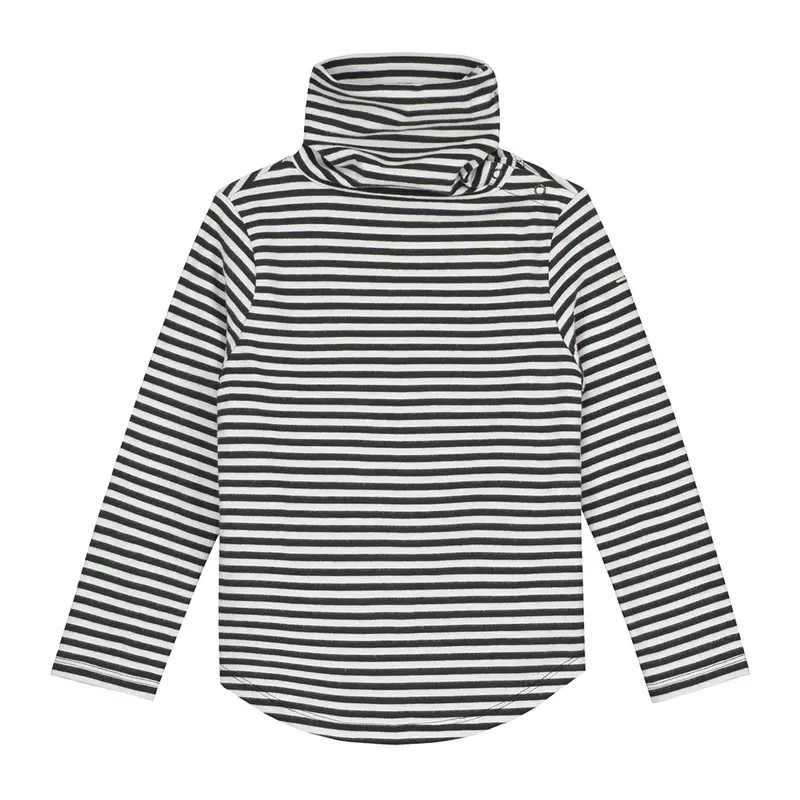 Turtleneck Longsleeve Nearly Black Off White