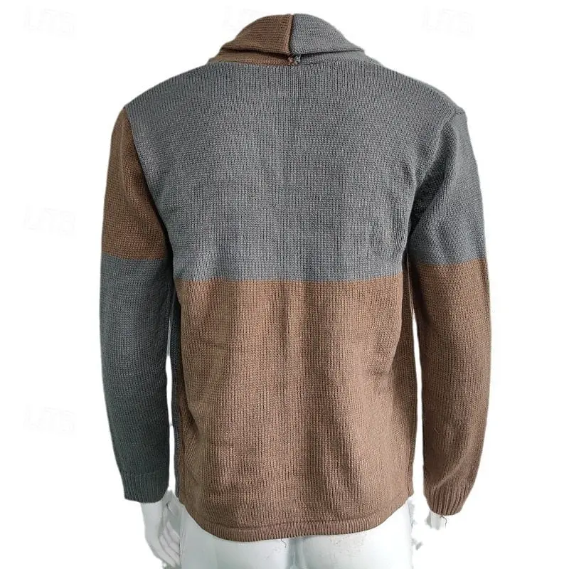 Ulfbert | Herren Strickjacke Colour-Block Cardigan