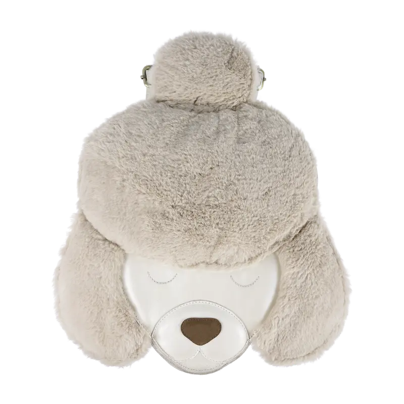 Umi Schoolbag | Poodle | Off White Metallic Leather