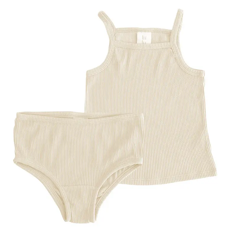 Underwear Set Rib Girls Milk