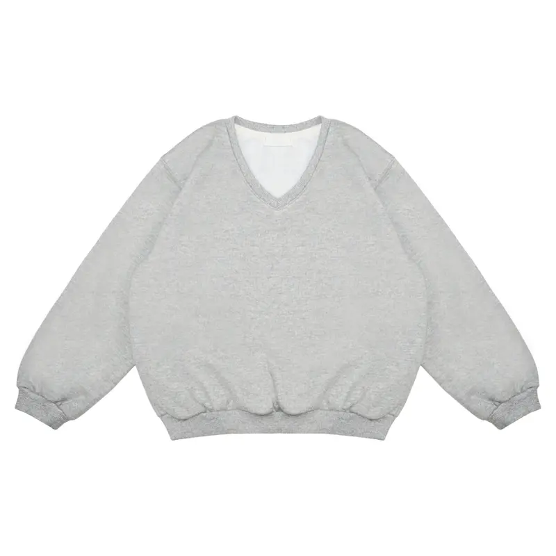 V-Neck Sweatshirt Grey Melange