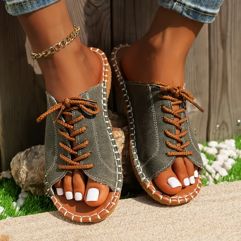 Valmeda | Vintage-Sandalen mit Schnürung