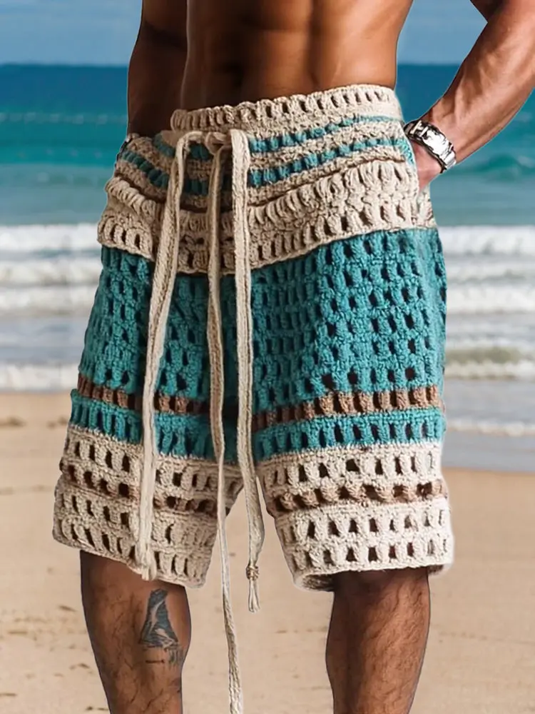Venard | Gestrickte Resort-Shorts mit Flechtdetail