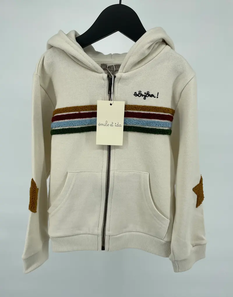 Vest Capuchon Beige Sterren Maat 104