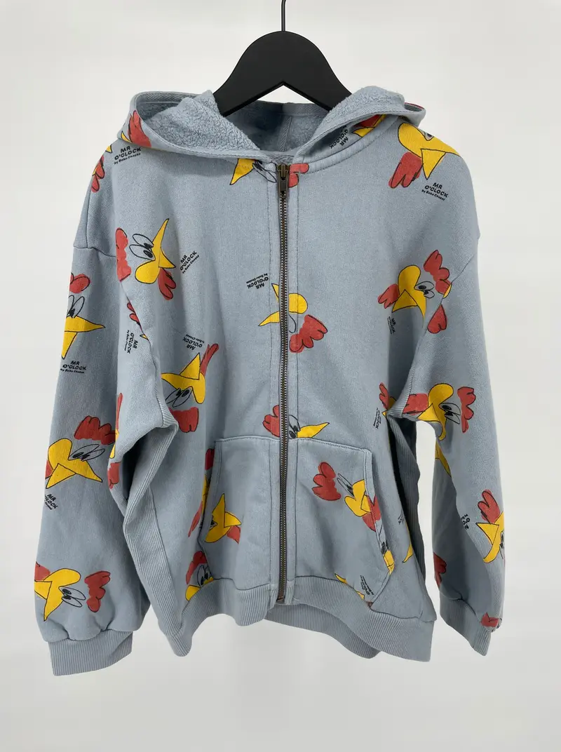 Vest Capuchon Grijs Hanen Print Maat 140 / 146