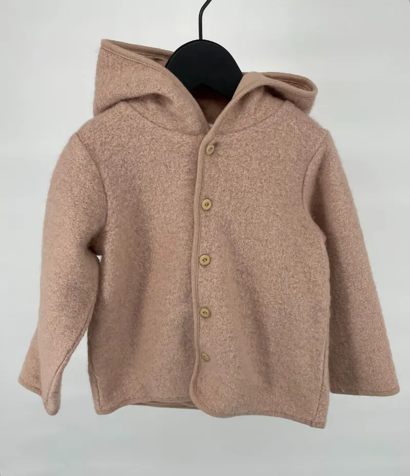 Vest Capuchon Roze Wol Maat 98