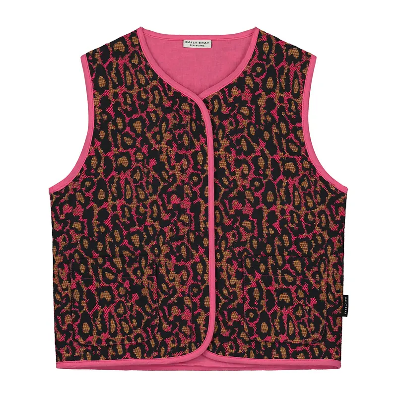 Vest Happy Leopard Lustrous Pink