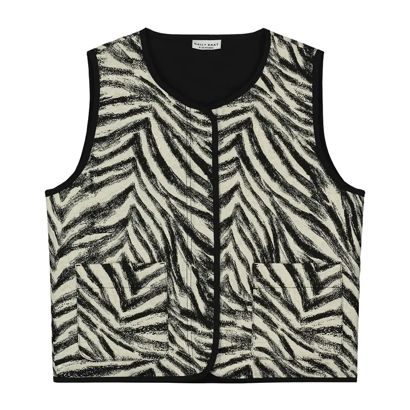 Vest Jacquard Sparkling Zebra Black