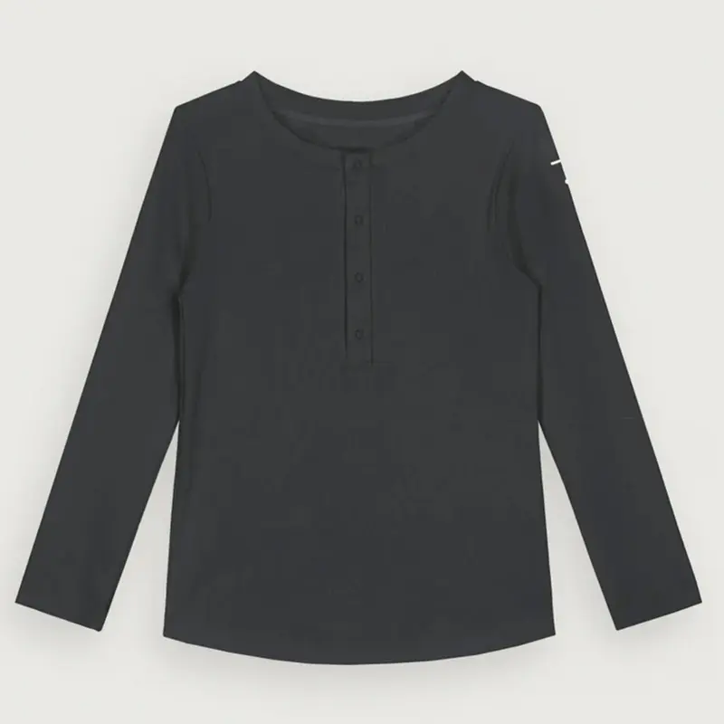 Vest Longsleeve Henley Nearly Black